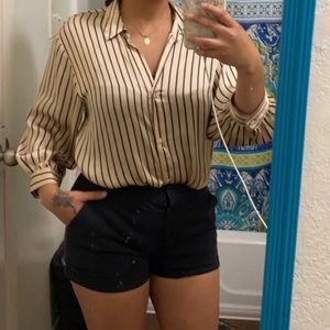 Vertical stripe long sleeve